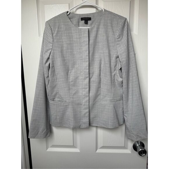 Banana Republic Blazer 10T Women's Gray White Button Spring Interview - Picture 1 of 4